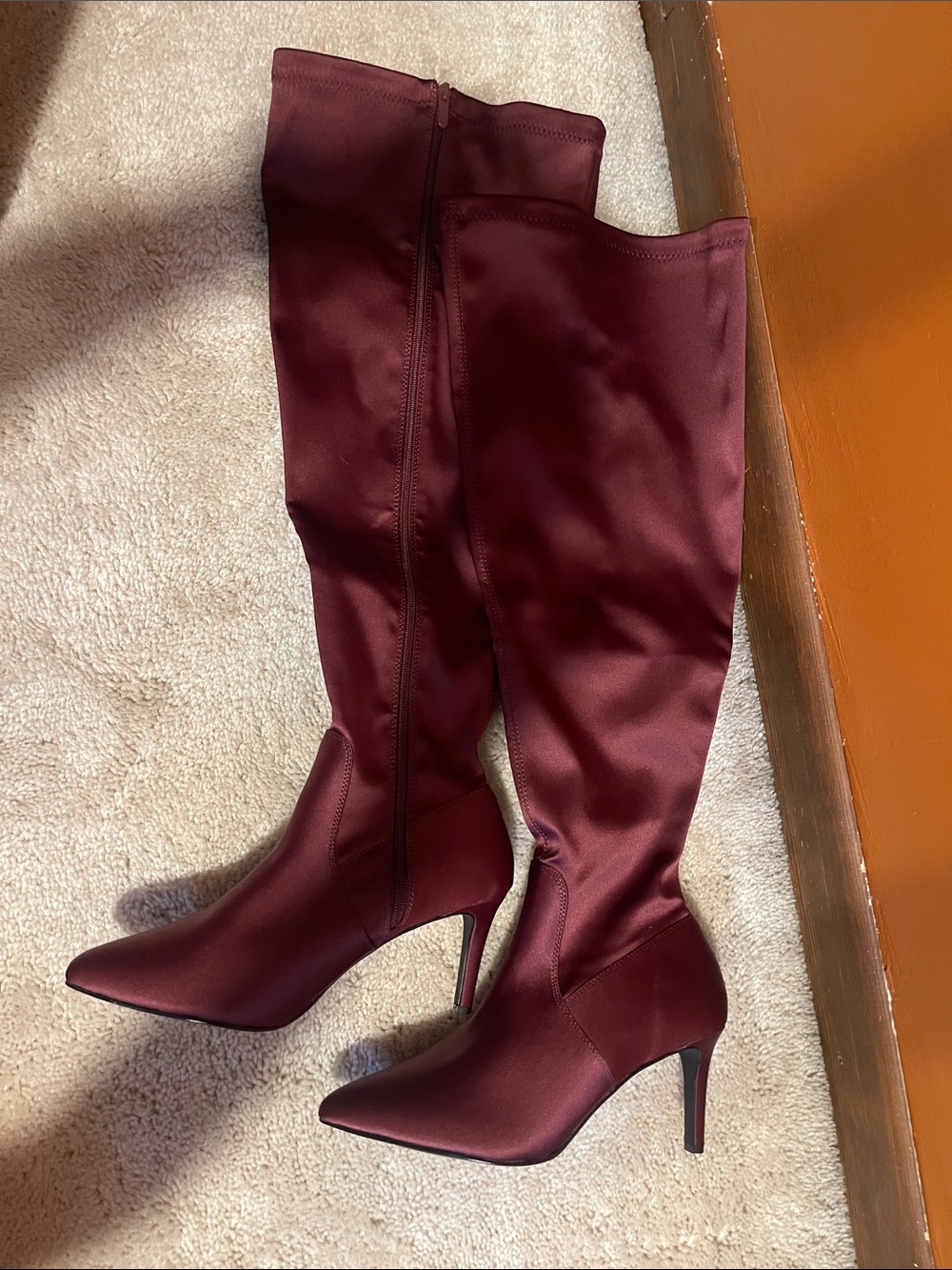 torrid Burgundy Over-the-Knee Pointed Toe Stiletto Boots